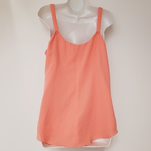 EUC Le Chateau Bright Coral Breezy Cami Sz Large - Picture 2 of 7
